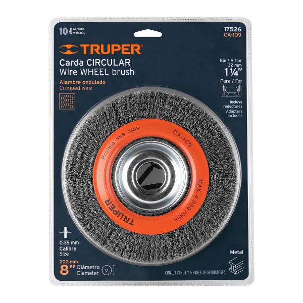 17526 - Carda alambre ondulado 8' x 1' para esmeril, Truper