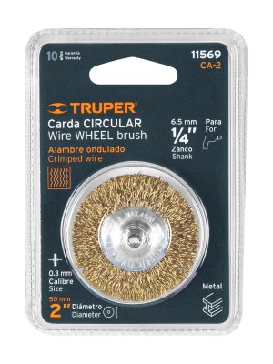 11569 - Carda circular 2' alambre grueso para taladro, Truper