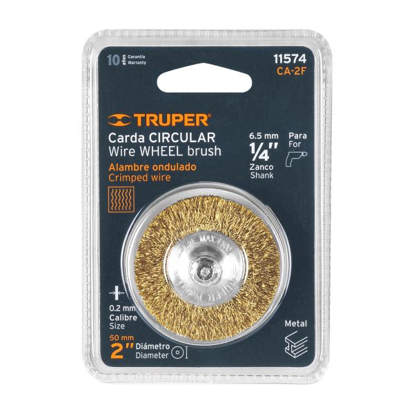 11574 - Carda circular 2' alambre fino para taladro, Truper