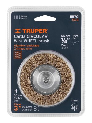 11570 - Carda circular 3' alambre grueso para taladro, Truper