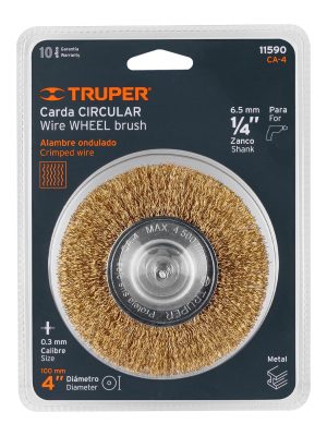 11590 - Carda circular 4' alambre grueso para taladro, Truper