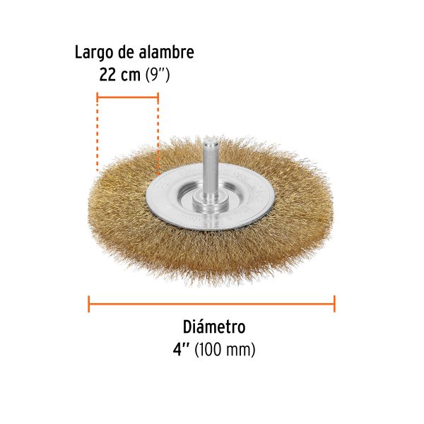 11576 - Carda circular 4' alambre fino para taladro, Truper