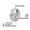 49473 - Candado circular acero inox, cilindro latón, 70 mm