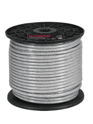 44220 - Metro de cable rígido 1/16' acero 7x7 recubierto PVC, 75 m