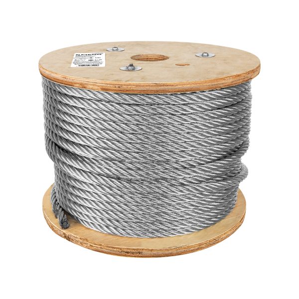 48819 - Metro de cable flexible 1/2' de acero 7x19 hilos, 75 m