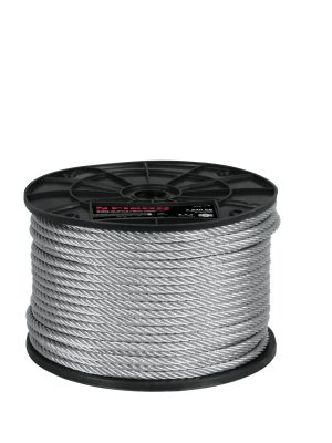 44207 - Metro de cable rígido 1/4' de acero 7x7 hilos, 75 m, Fiero