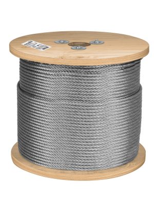 48799 - Metro de cable rígido 1/4' de acero 7x7 hilos, 300 m, Fiero