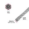 48799 - Metro de cable rígido 1/4' de acero 7x7 hilos, 300 m, Fiero