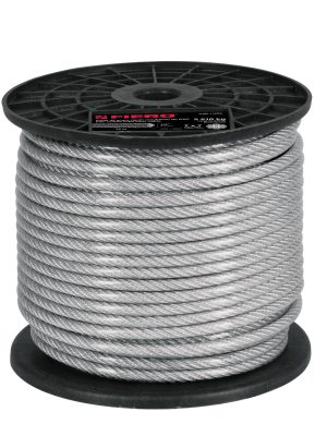 44218 - Metro de cable rígido 1/4' acero 7x7 recubierto PVC, 75 m