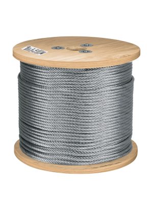 48808 - Metro de cable rígido 1/4' acero 7x7 recubierto PVC, 300 m