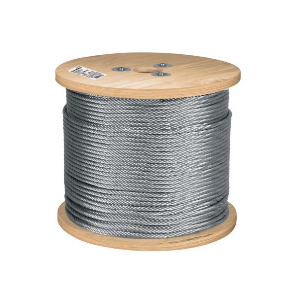 48808 - Metro de cable rígido 1/4' acero 7x7 recubierto PVC, 300 m