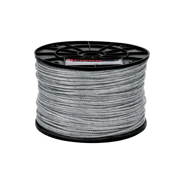 48801 - Metro de cable flexible 1/8' de acero 7x19 hilos, 300 m