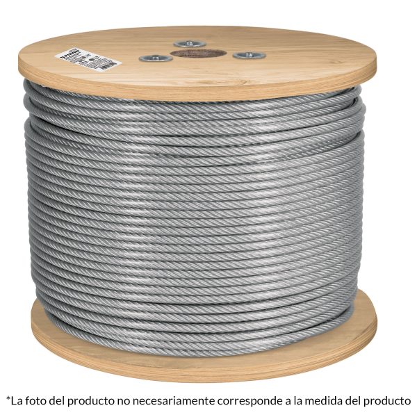 48810 - Metro cable flexible 1/8' acero 7x19 recubierto PVC, 300 m