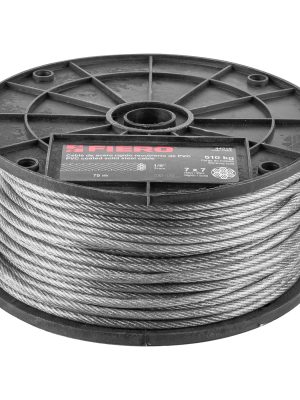 44219 - Metro de cable rígido 1/8' acero 7x7 recubierto PVC, 75 m