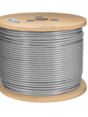 CAB-1-8RX3.jpg 48806 - Metro de cable rígido 1/8' acero 7x7 recubierto PVC, 300 m