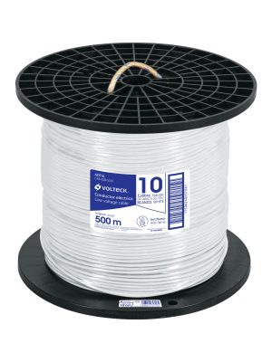 CAB-10B-500.jpg 40114 - Metro de cable THHW-LS 10 AWG blanco en carrete de 500 m