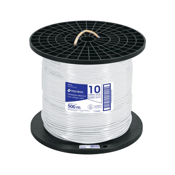 40114 - Metro de cable THHW-LS 10 AWG blanco en carrete de 500 m
