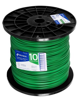 CAB-10V-500.jpg 40122 - Metro de cable THHW-LS 10 AWG verde en carrete de 500 m