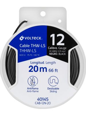 CAB-12N-20.jpg 40145 - Carrete con 20 m de cable THHW-LS 12 AWG negro, Volteck