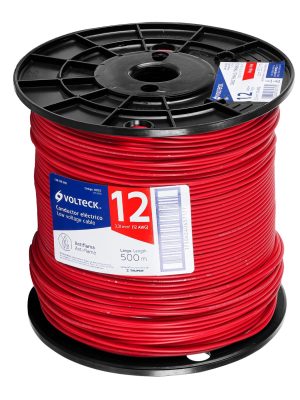 CAB-12R-500.jpg 40125 - Metro de cable THHW-LS 12 AWG rojo en carrete de 500 m