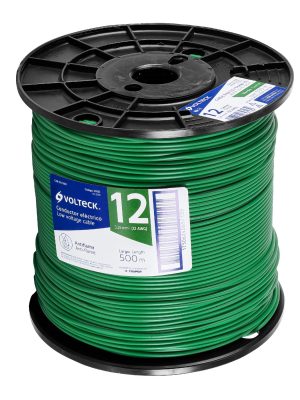 CAB-12V-500.jpg 40121 - Metro de cable THHW-LS 12 AWG verde en carrete de 500 m
