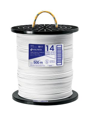 CAB-14B-500.jpg 40112 - Metro de cable THHW-LS 14 AWG blanco en carrete de 500 m
