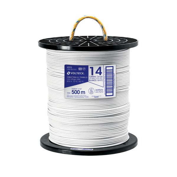 40112 - Metro de cable THHW-LS 14 AWG blanco en carrete de 500 m