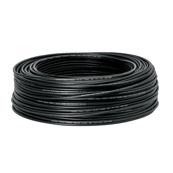 46053 - Rollo de 100 m de cable THHW-LS 14 AWG negro, Volteck