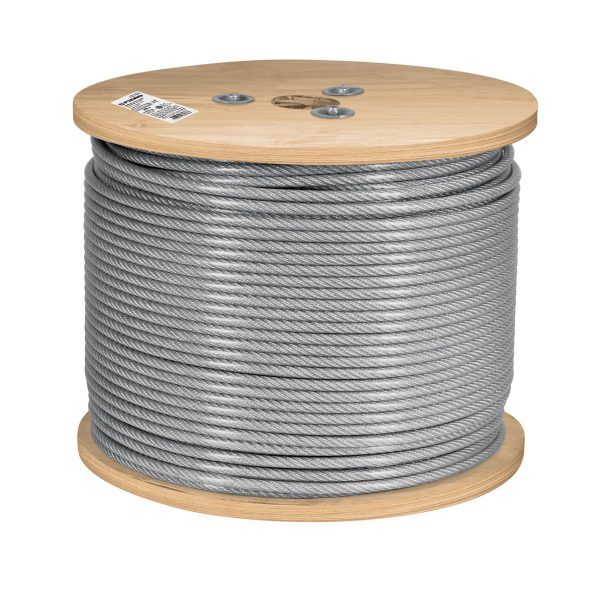 48811 - Metro cable flexible 3/16' acero 7x19 recubierto PVC, 300 m