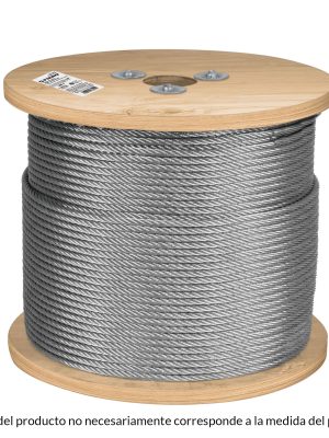 48798 - Metro de cable rígido 3/16' de acero 7x7 hilos, 300 m, Fiero