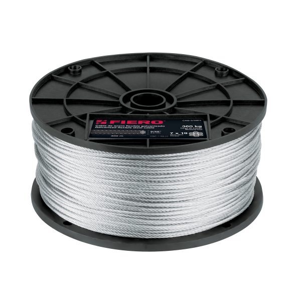 48800 - Metro de cable flexible 3/32' de acero 7x19 hilos, 300 m