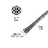 44214 - Metro de cable flexible 3/32' de acero 7x19 hilos, 75 m