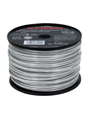44221 - Metro de cable rígido 3/32' acero 7x7 recubierto PVC, 75 m