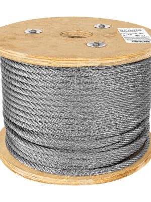 48814 - Metro de cable rígido 3/8' de acero 7x7 hilos, 75 m, Fiero