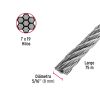 48816 - Metro de cable flexible 5/16' de acero 7x19 hilos, 75 m