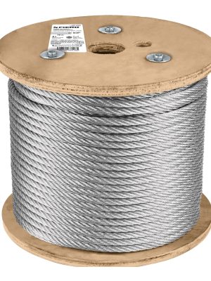 48813 - Metro de cable rígido 5/16' de acero 7x7 hilos, 75 m, Fiero