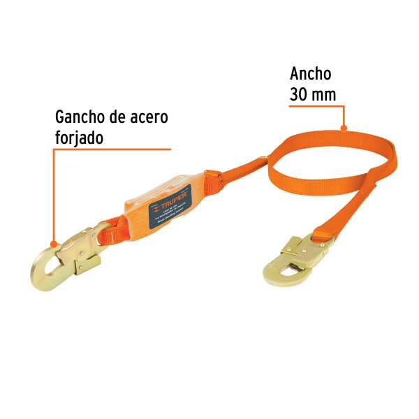 14446 - Línea de vida 1.8 m cinta políéster con absorbedor impacto