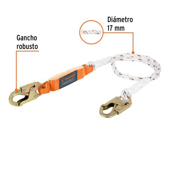 CAB-5431-18-AFC1.jpg 10763 - Línea de vida 1.8m cuerda políéster, absorbedor impacto,ANSI