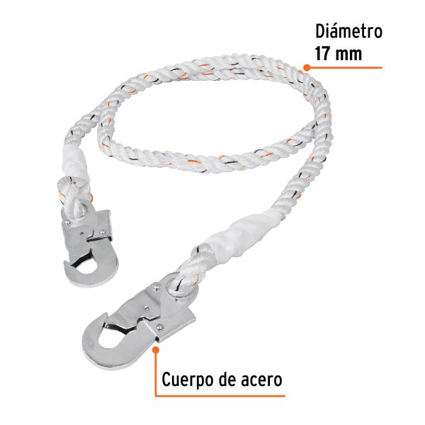 14436 - Cable de posicionamiento cuerda de poliéster de 2 m, Truper