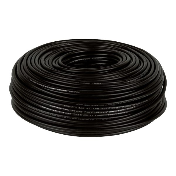 46050 - Rollo de 100 m de cable THHW-LS 8 AWG negro, Volteck