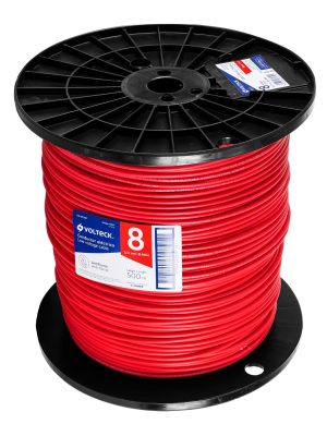 CAB-8R-500.jpg 40127 - Metro de cable THHW-LS 8 AWG rojo en carrete de 500 m