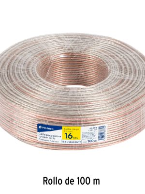 CABO-16PFC1.jpg 46269 - Rollo de 100 m cable polarizado transparente p/bocina 16 AWG