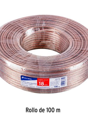 CABO-18PFC1.jpg 46270 - Rollo de 100 m cable polarizado transparente p/bocina 18 AWG