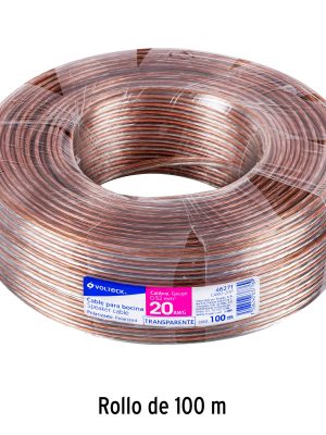 CABO-20PFC1.jpg 46271 - Rollo de 100 m cable polarizado transparente p/bocina 20 AWG