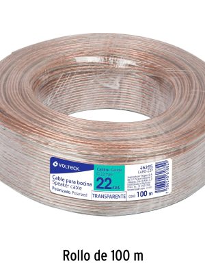 CABO-22PFC1.jpg 46265 - Rollo de 100 m cable polarizado transparente p/bocina 22 AWG