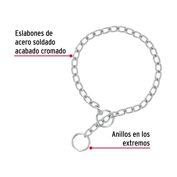 44291 - Collar de entrenamiento para perro, 50 cm, eslabón de 3 mm