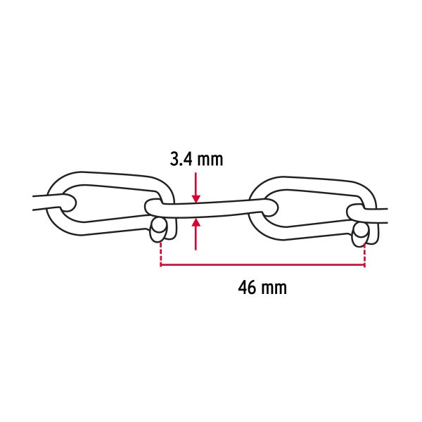44193 - Metro de cadena tipo Víctor de 3.4 mm en carrete de 30 m
