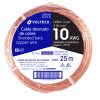 40048 - Metro de cable desnudo de cobre calibre 10 AWG, rollo 25 m