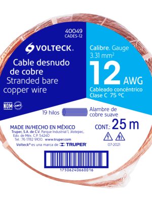 CADES-12E1.jpg 40049 - Metro de cable desnudo de cobre calibre 12 AWG, rollo 25 m