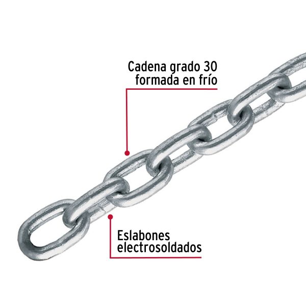 44269 - Metro de cadena galvanizada de 1/8', 75 m en cubeta, Fiero